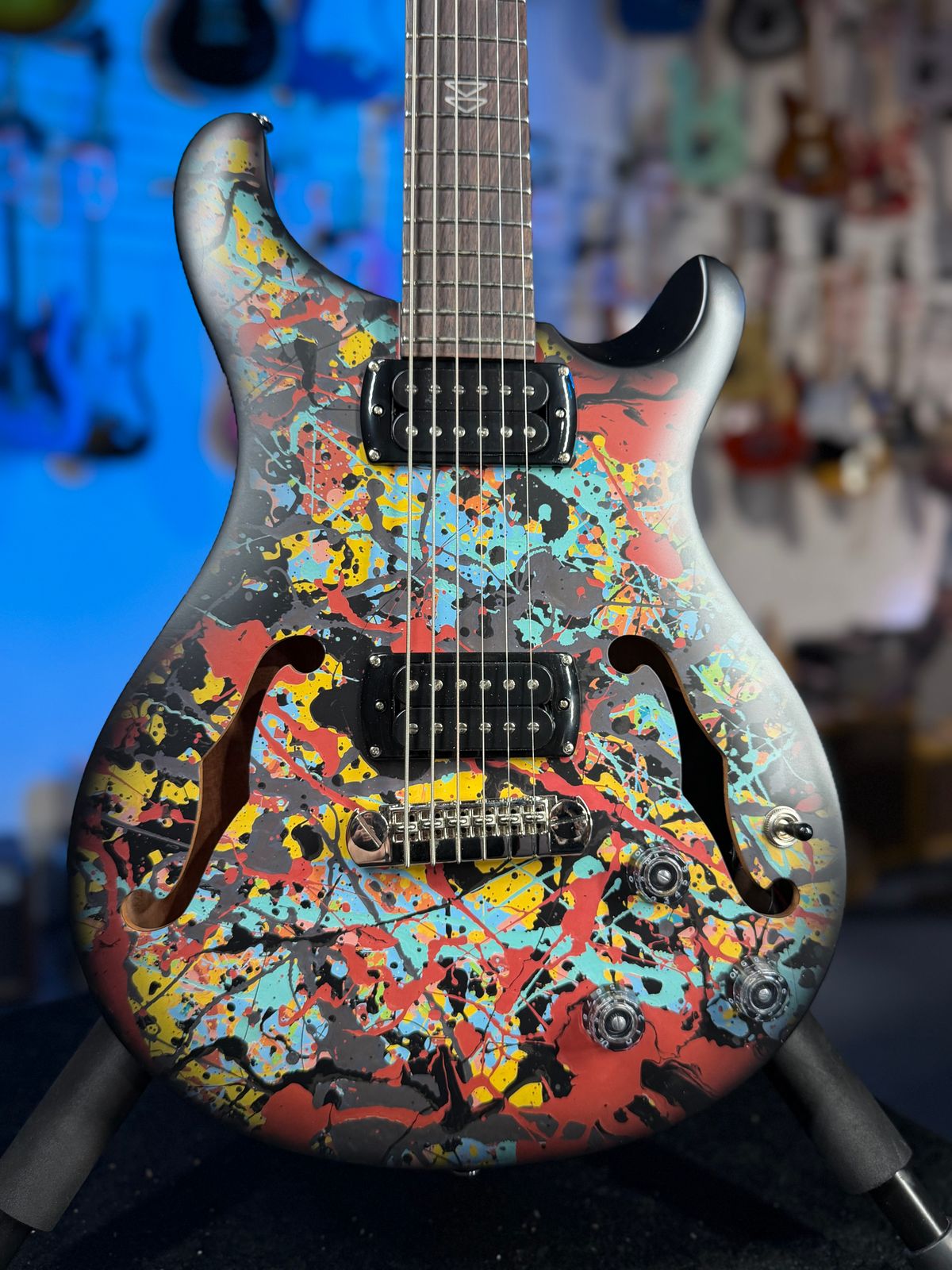 PRS SE Ed Sheeran Hollowbody I Piezo Baritone, Cosmic Splash, Gig Bag, Free PLEK! 753