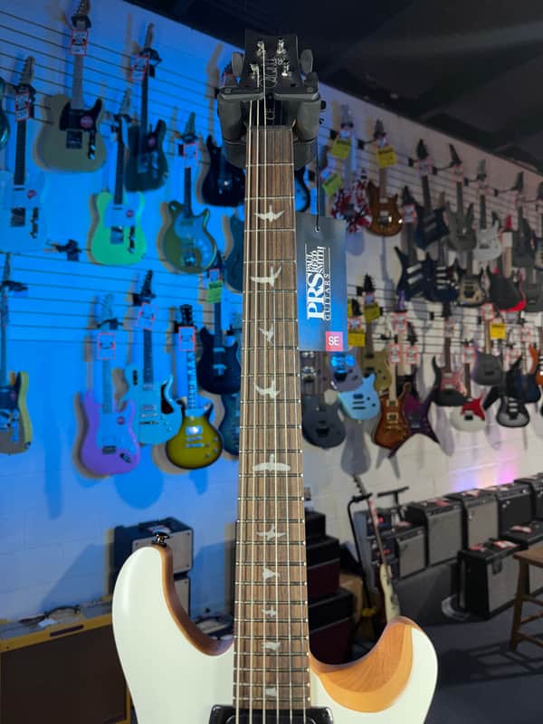 PRS SE CE 24 Satin - Flat White Top, C&M Exclusive - Black / Smoked Hardware, Free Plek & Setup # 770