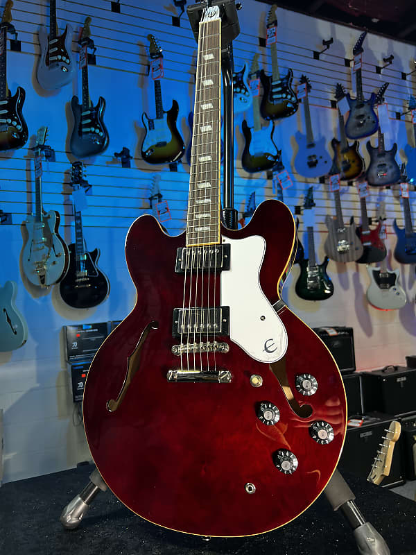 Epiphone Noel Gallagher Riviera Semi-hollow Electric Guitar - Dark Red Wine GET PLEK'D! 635