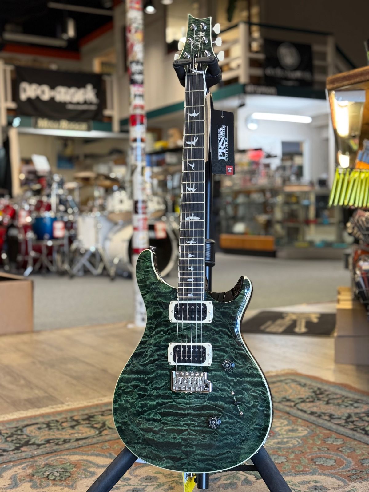 PRS SE Custom 24 Quilt, Teal Black #400