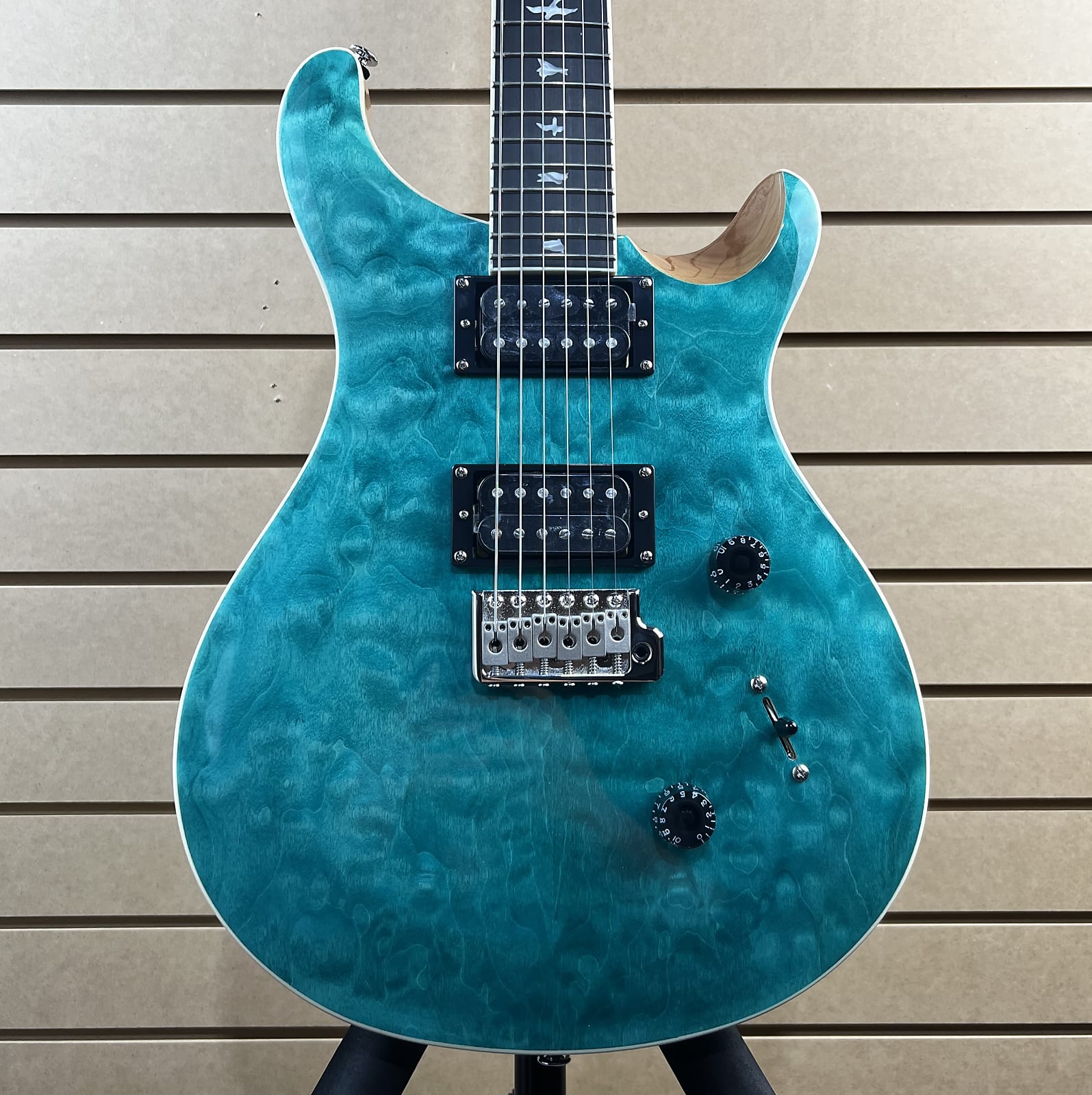 SE Custom 24 Electric Guitar - Quilted Turquoise #828