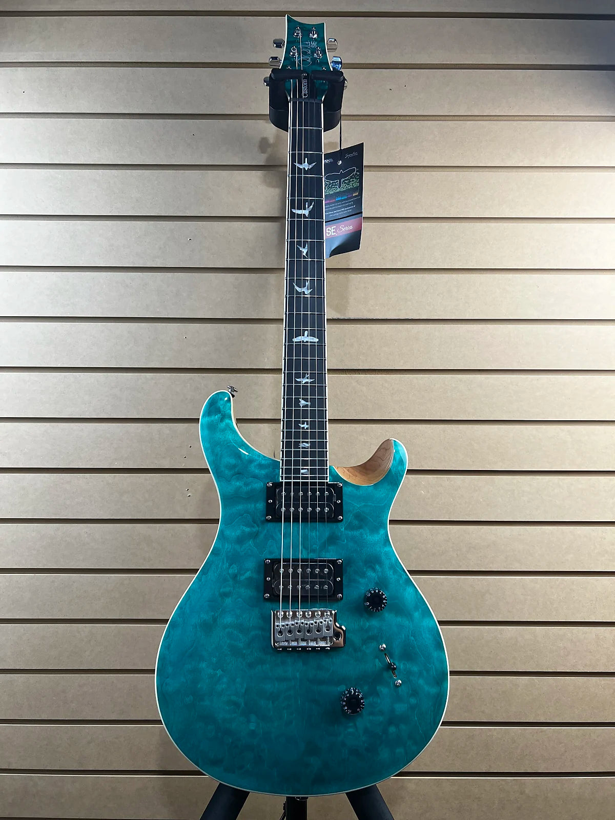 SE Custom 24 Electric Guitar - Quilted Turquoise #828