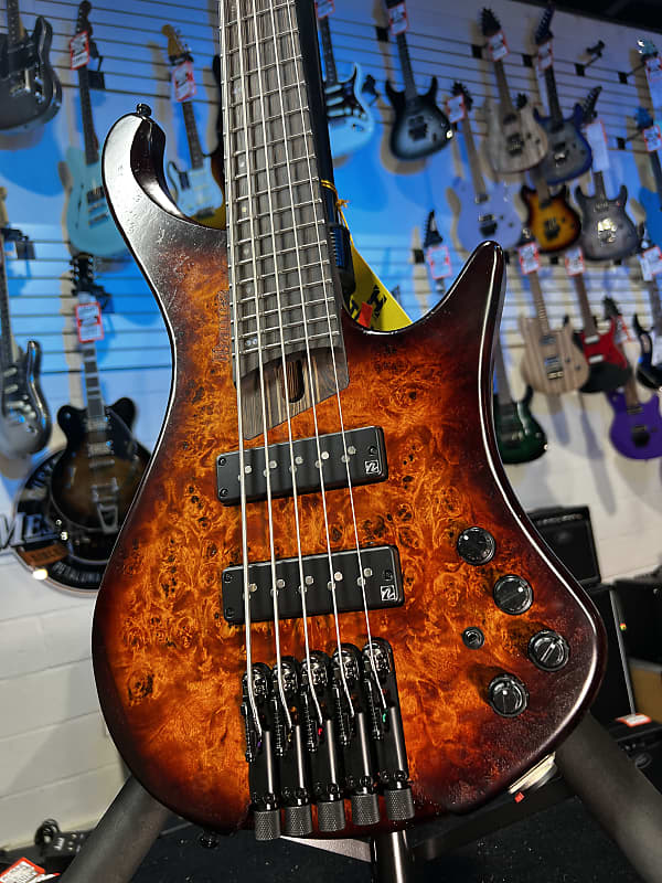 Ibanez EHB Ergonomic Headless 5-string Bass Guitar - Dragon Eye Burst Low Gloss GET PLEK'D! 422