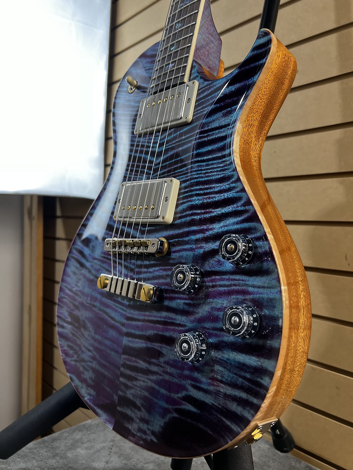 Wood Library McCarty Singlecut 594 - Violet w/Matching Stained Maple Neck & Paisley Hardshell Case #001