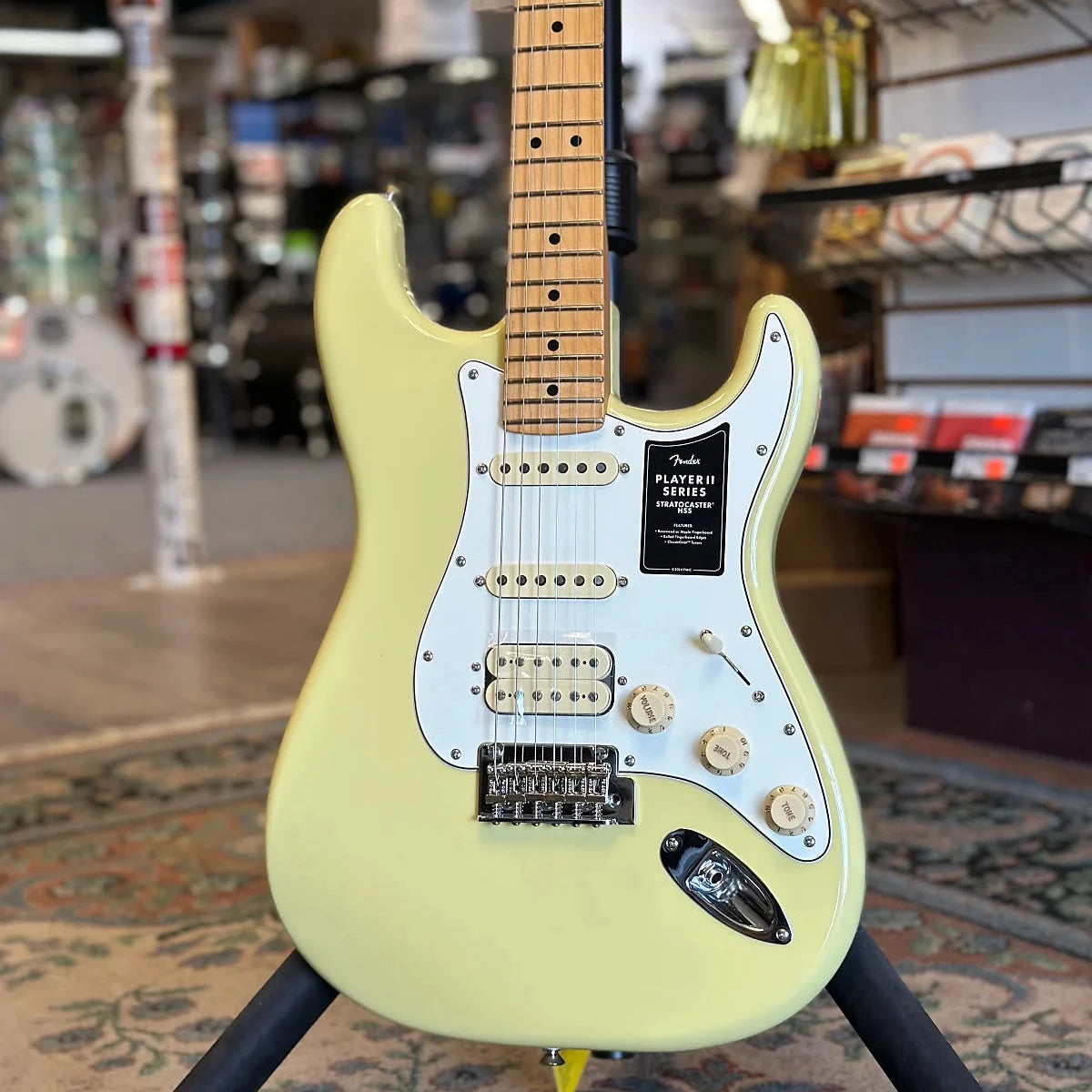 Player II Stratocaster HSS Electric Guitar, Hialeah Yellow W/ Maple Neck #892