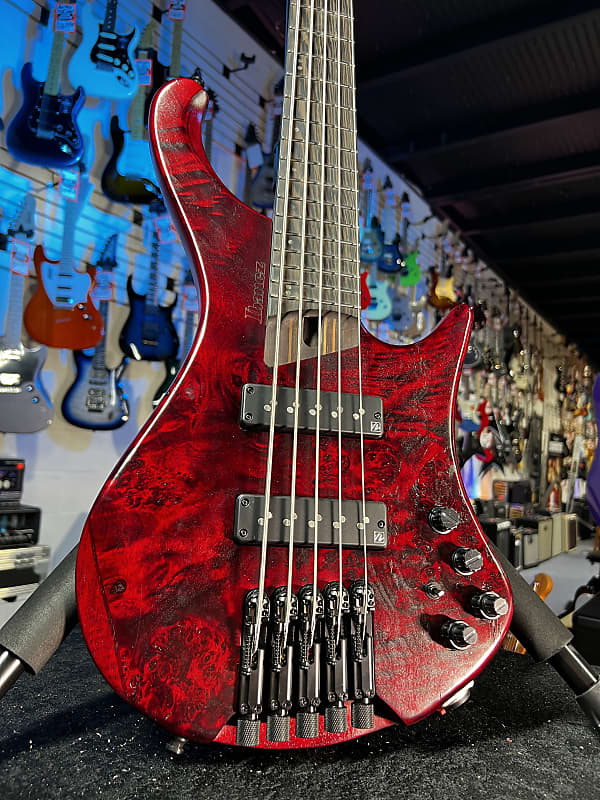 Ibanez EHB Ergonomic Headless 5-string Bass Guitar - Stained Wine Red Low Gloss  GET PLEK'D! 911