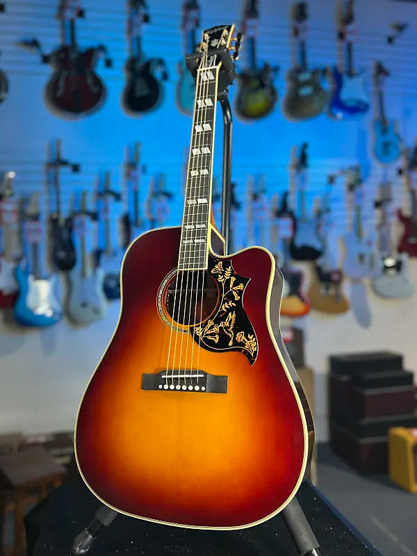Epiphone Hummingbird Deluxe EC Acoustic-electric Guitar - Autumn Burst, w Soft Case, Get Plek'd Free! 867