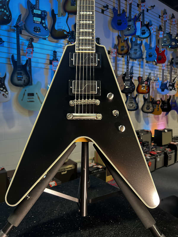 Epiphone Flying V Prophecy Electric Guitar - Aged Jet Black Metallic Auth Deal! 418 GET PLEK’D!