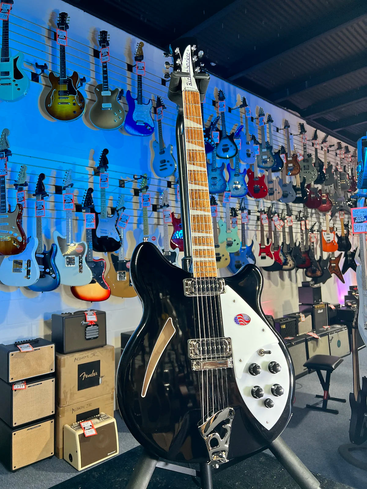 New Rickenbacker 360 Jetglo Electric Guitar w/ OHSCase, Free Ship, Auth Dealer 360JG 750