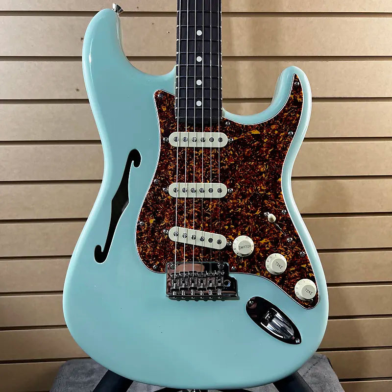 American Professional II Thinline Stratocaster Electric Guitar - Transparent Surf Green #334