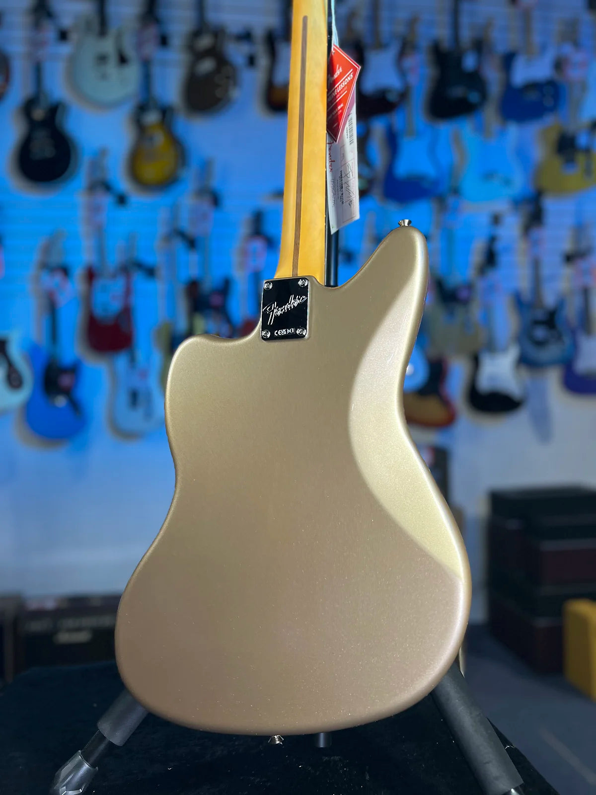 Fender American Professional Classic Jaguar Electric Guitar - Faded Firemist Gold w Gig Bag, Get Plek'd Free! 775