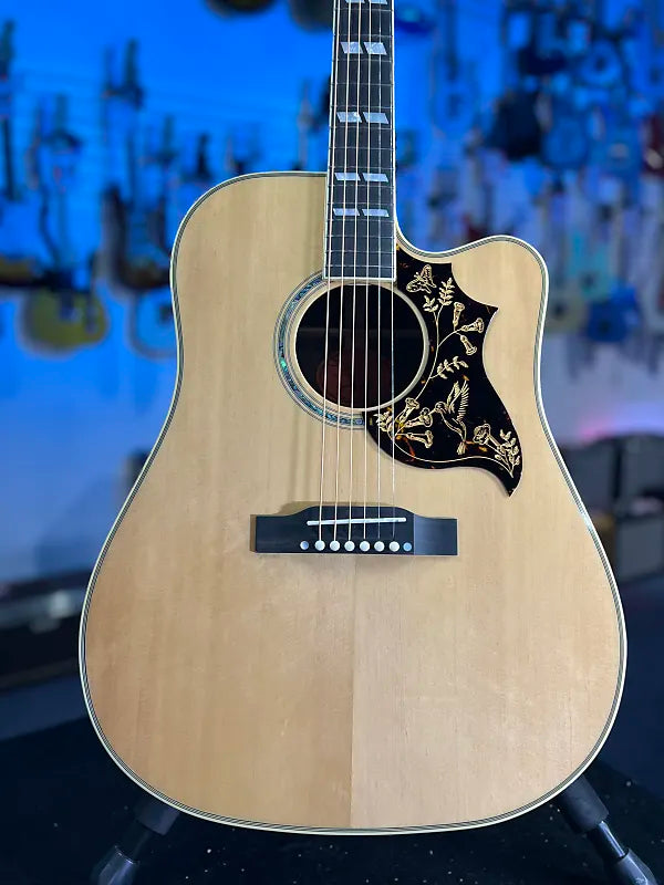 Epiphone Hummingbird Deluxe EC Acoustic-electric Guitar - Natural, w Soft Case, Get Plek'd Free! 162