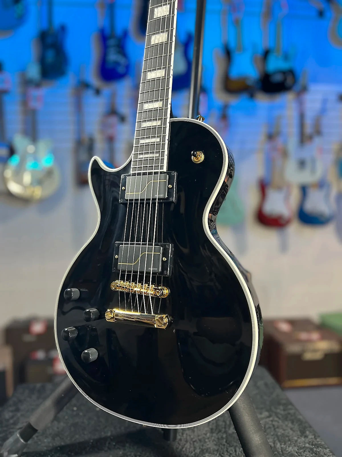 Epiphone Matt Heafy Les Paul Custom Origins - Left-handed Electric Guitar - Ebony, GET PLEK’D Free! 733
