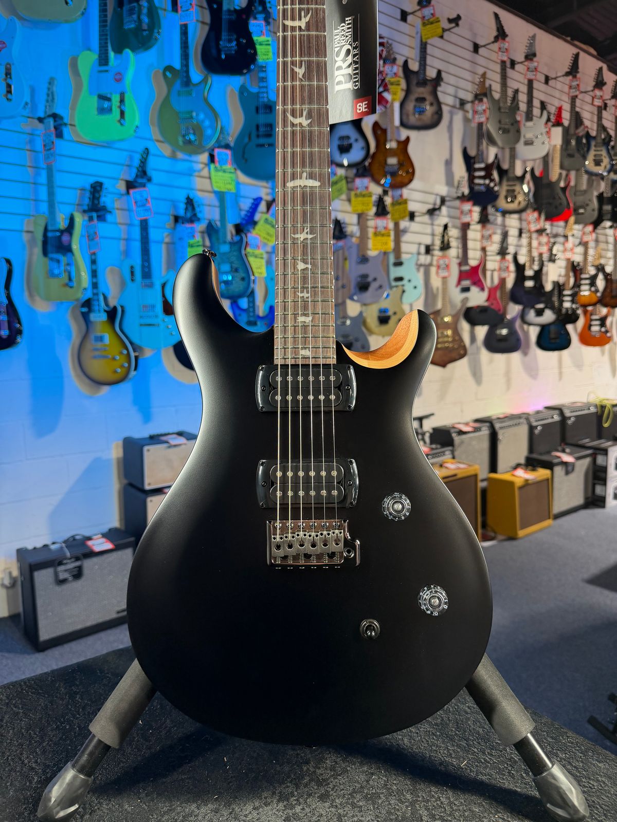 PRS SE CE 24 Satin - Flat Black Top, C&M Exclusive - Black