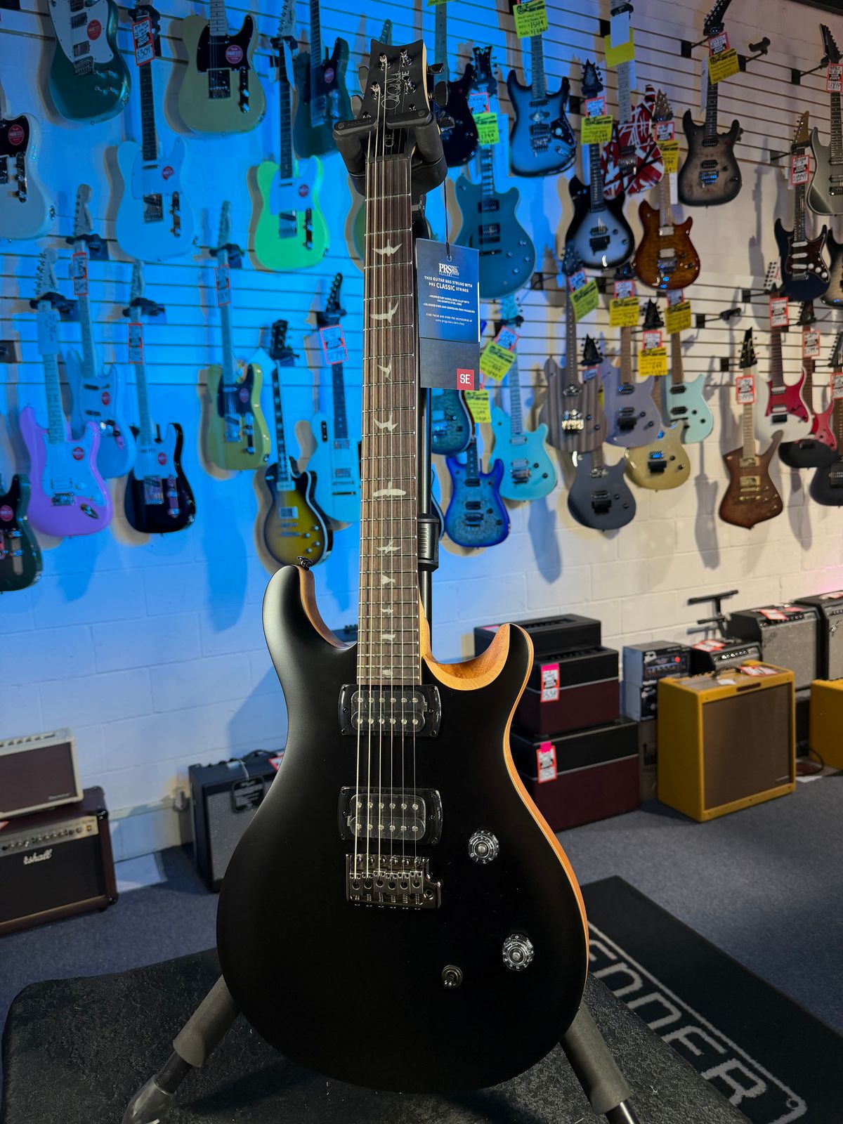 PRS SE CE 24 Satin - Flat Black Top, C&M Exclusive - Black