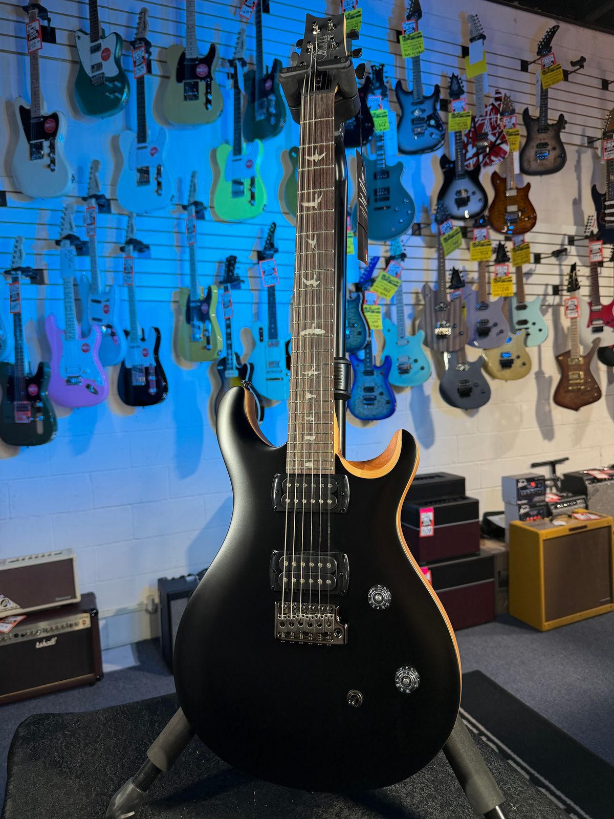 PRS SE CE 24 Satin - Flat Black Top, C&M Exclusive - Black
