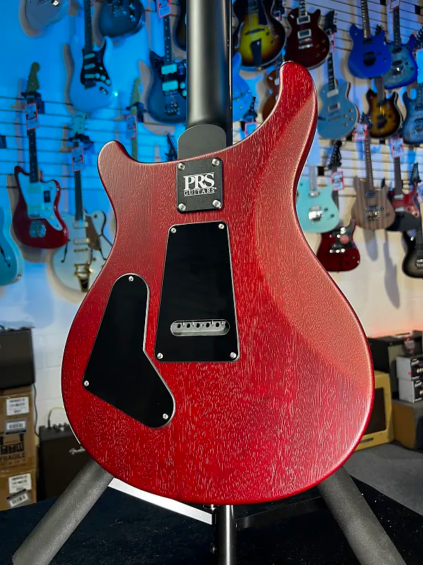 PRS CE 24 Semi-Hollow Electric Guitar - Satin Fire Red Burst w/ Red Back, Ebony, 57/08 309 GET PLEK'D! 143