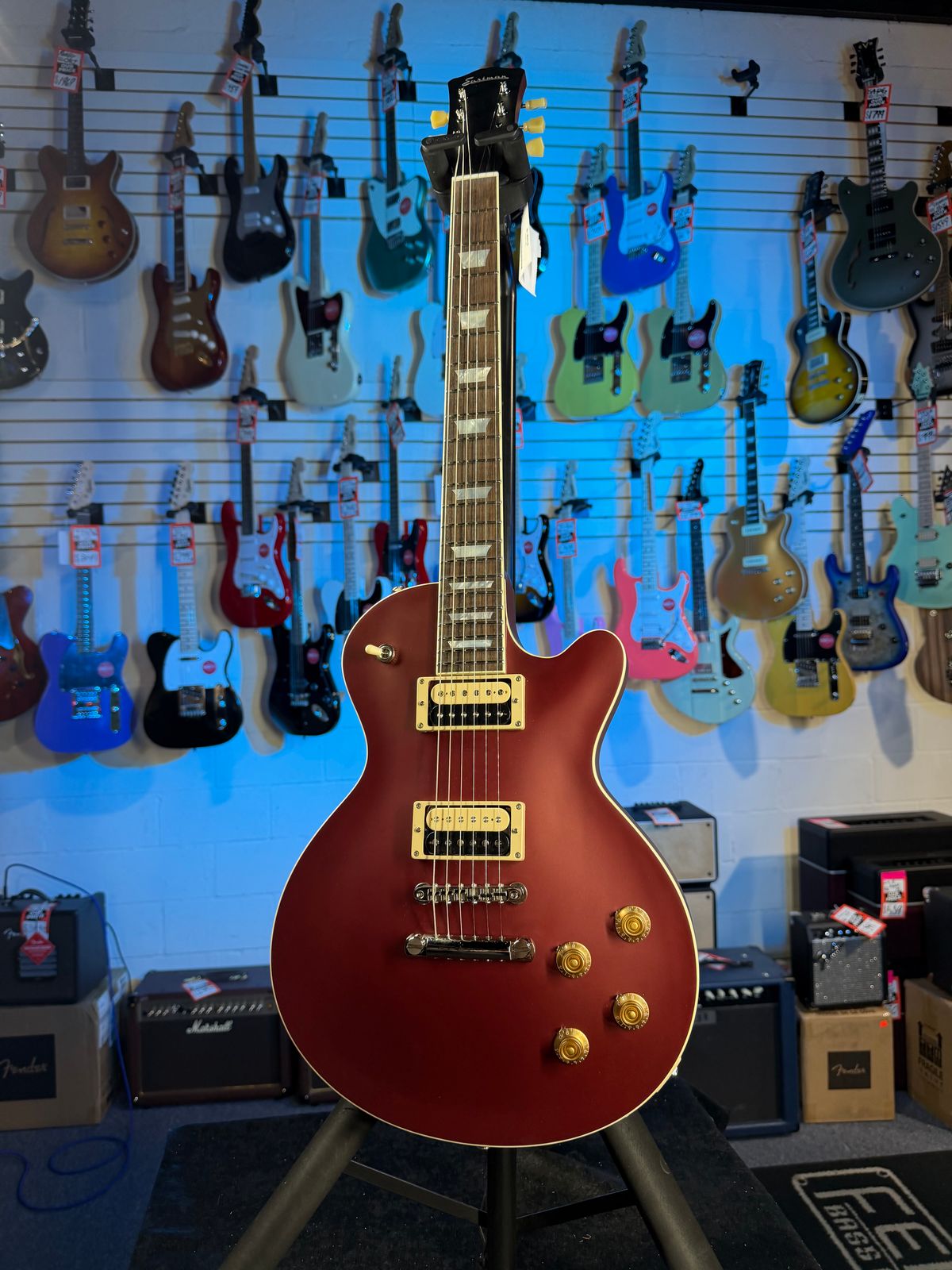 Eastman Guitars SB59/s Electric Guitar - Burgundy Red, Free PLEK, Gig Bag, 435