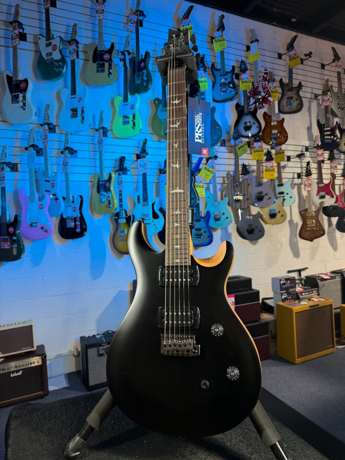PRS SE CE 24 Satin - Flat Black Top, C&M Exclusive - Black