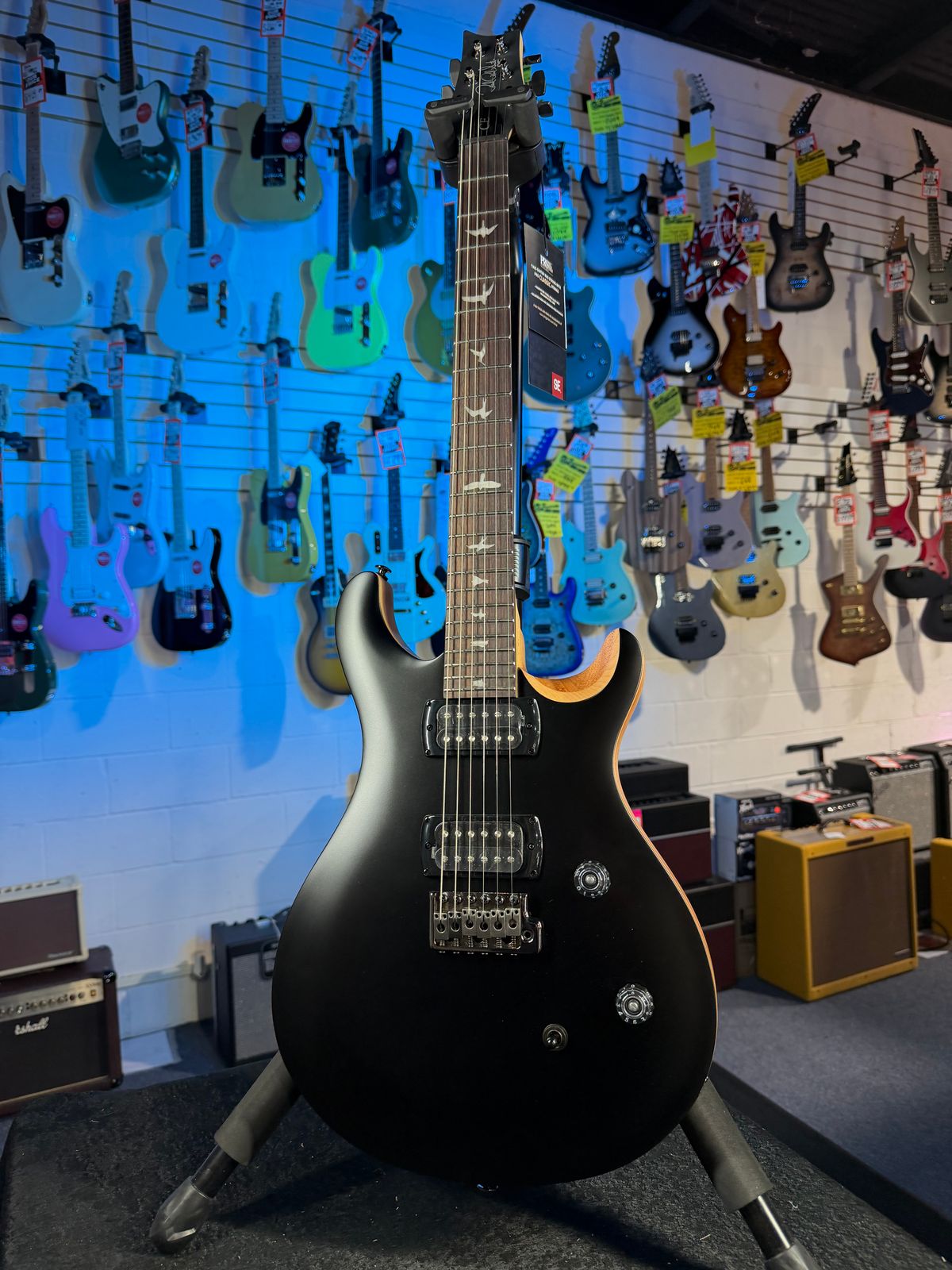 PRS SE CE 24 Satin - Flat Black Top, C&M Exclusive - Black