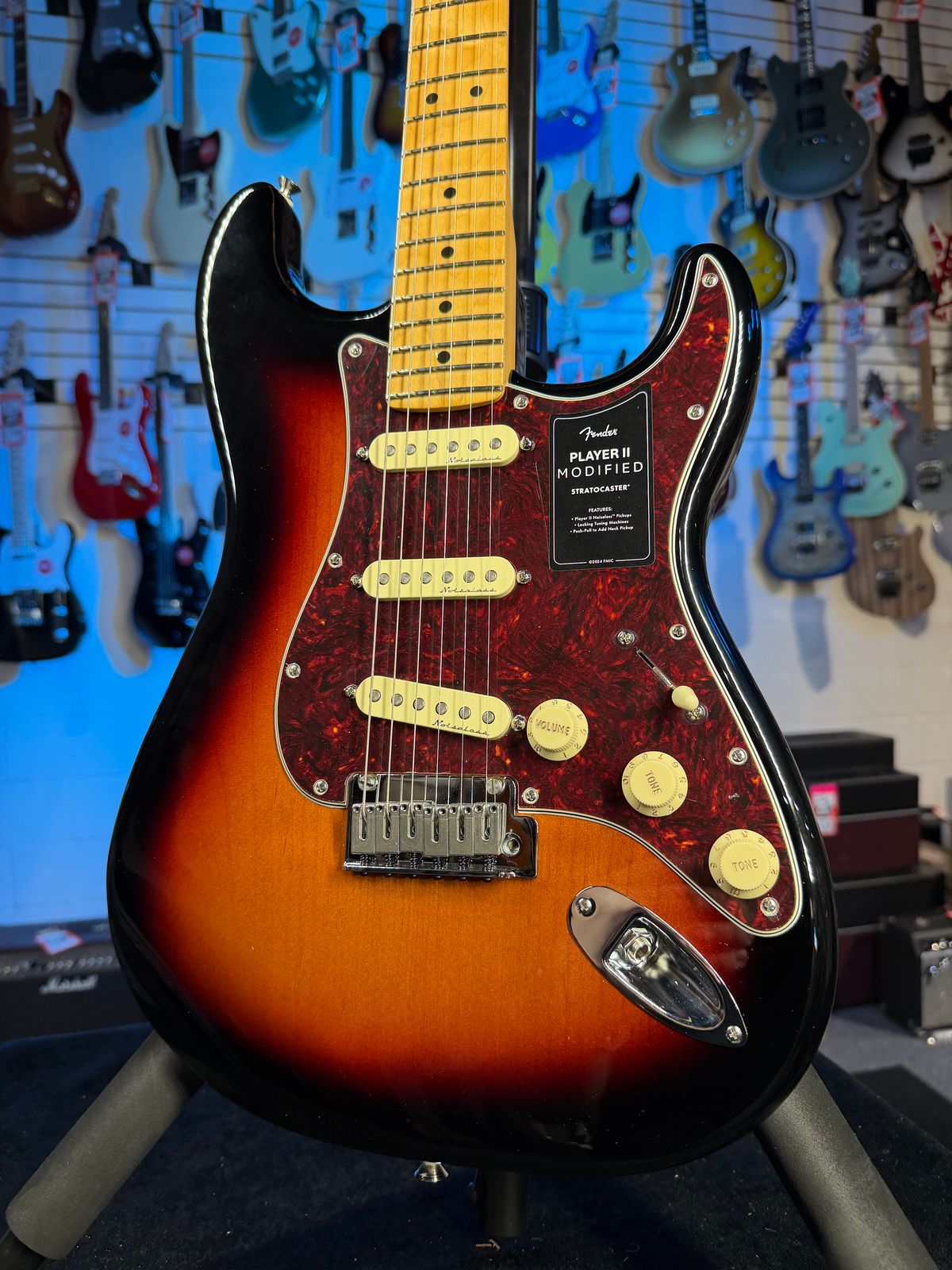 Fender Player II Modified Stratocaster Electric Guitar - 3-tone Sunburst, Maple Fingerboard, Free Plek! 400