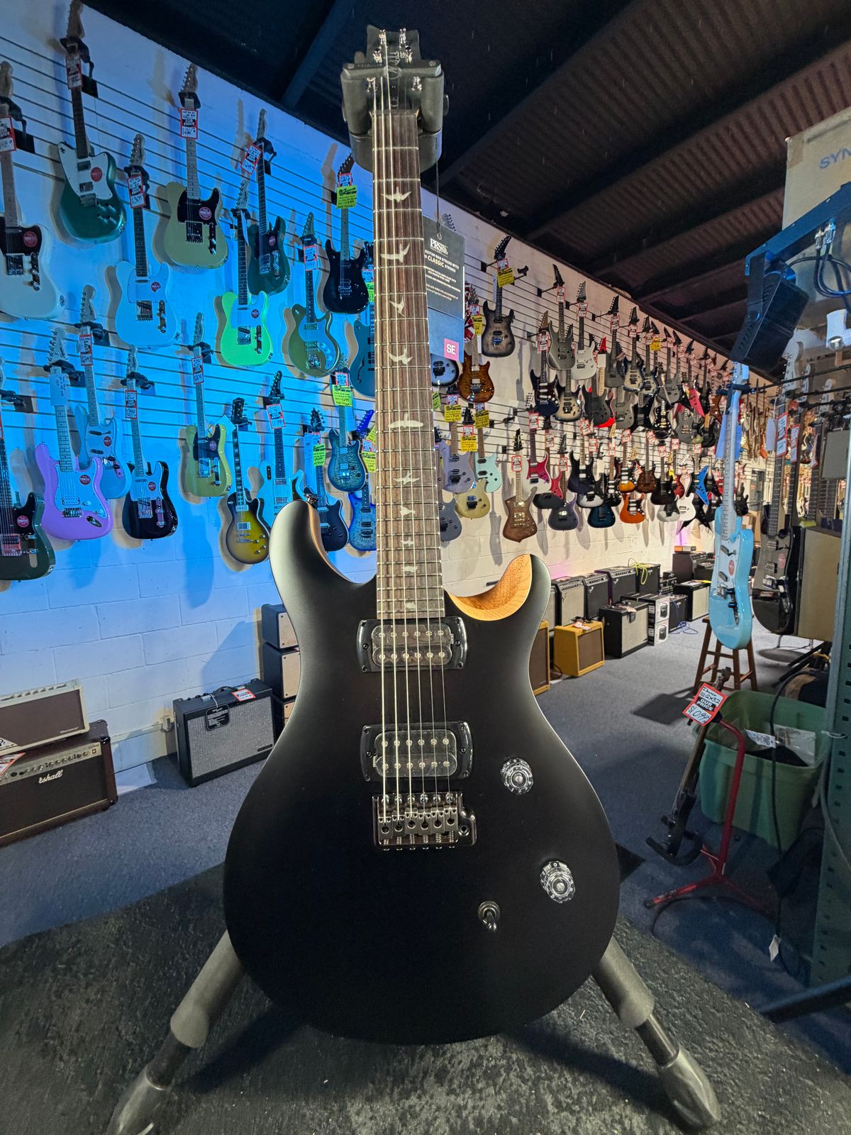 PRS SE CE 24 Satin - Flat Black Top, C&M Exclusive - Black