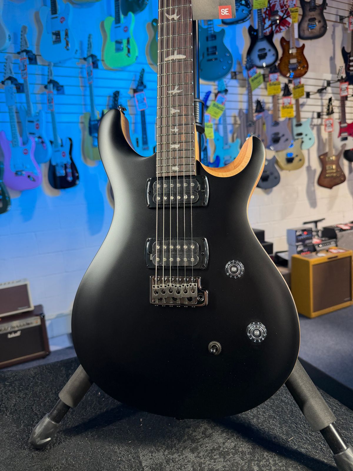 PRS SE CE 24 Satin - Flat Black Top, C&M Exclusive - Black