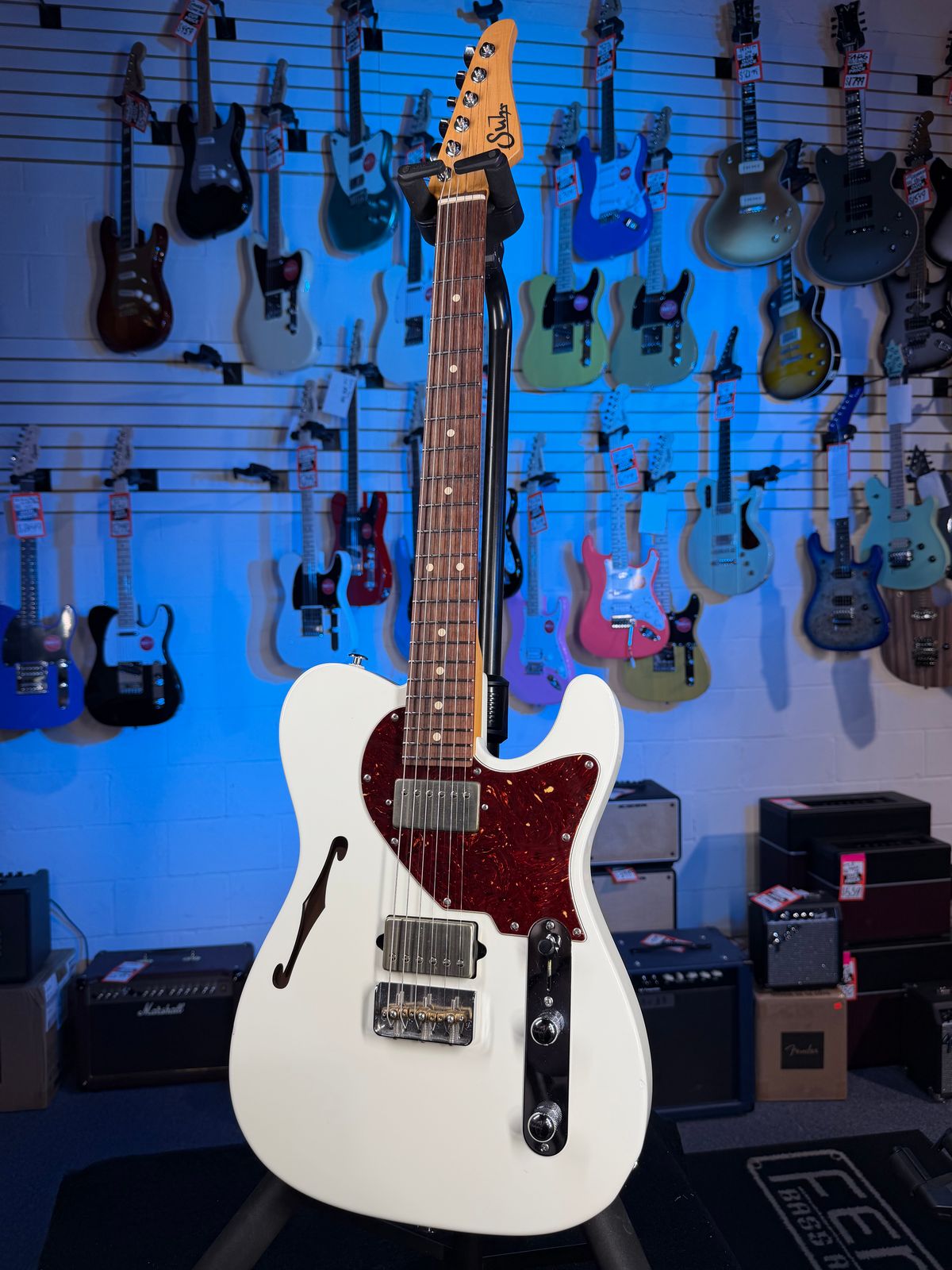 Used Suhr Alt T w Rosewood - Fretboard, Olympic White, w Suhr Bag