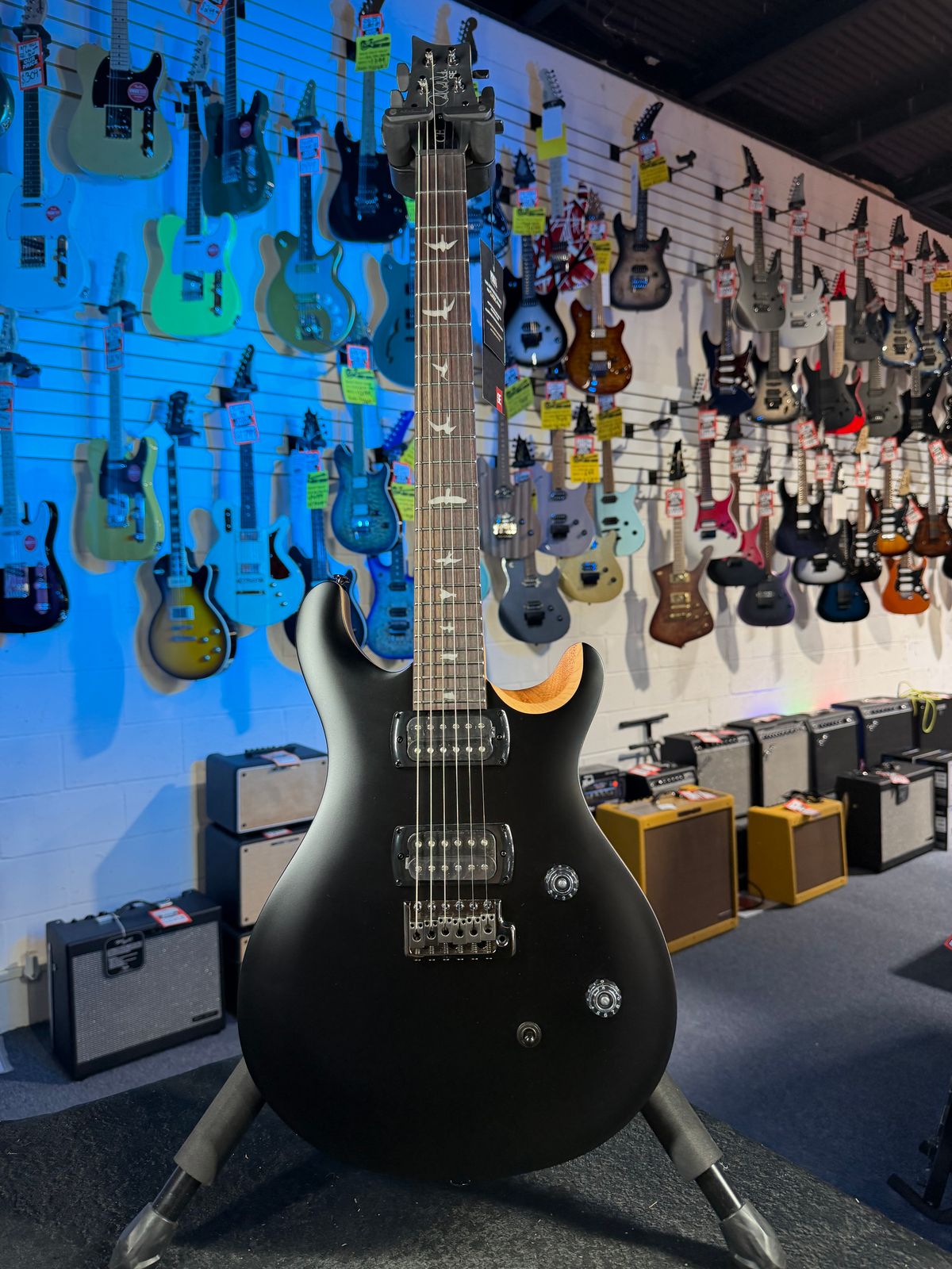 PRS SE CE 24 Satin - Flat Black Top, C&M Exclusive - Black