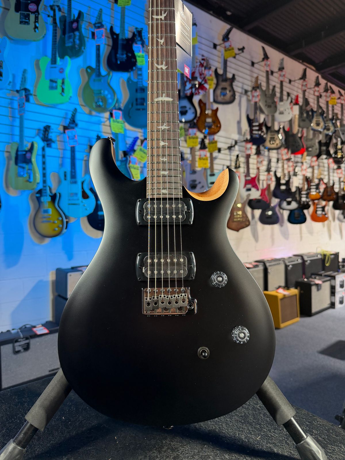 PRS SE CE 24 Satin - Flat Black Top, C&M Exclusive - Black