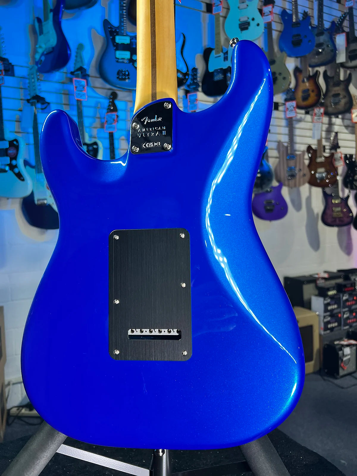 Fender American Ultra II Stratocaster HSS Electric Guitar - Noble Blue, Ebony Fingerboard, with Case, Free Ship 972