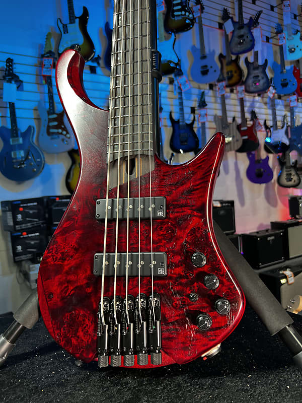 Ibanez EHB Ergonomic Headless 5-string Bass Guitar - Stained Wine Red Low Gloss  GET PLEK'D! 911