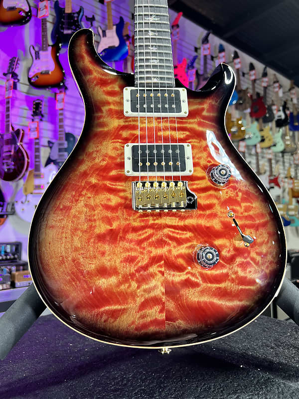 PRS Custom 24 - Blood Orange Smokeburst Quilt 10 Top Korina Neck *FREE PLEK WITH PURCHASE* 408