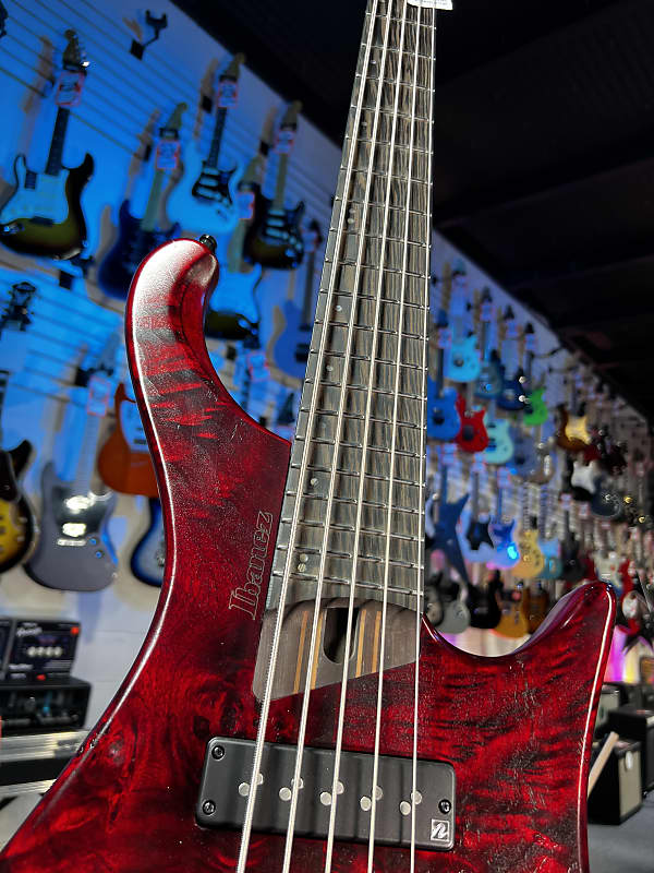 Ibanez EHB Ergonomic Headless 5-string Bass Guitar - Stained Wine Red Low Gloss  GET PLEK'D! 911