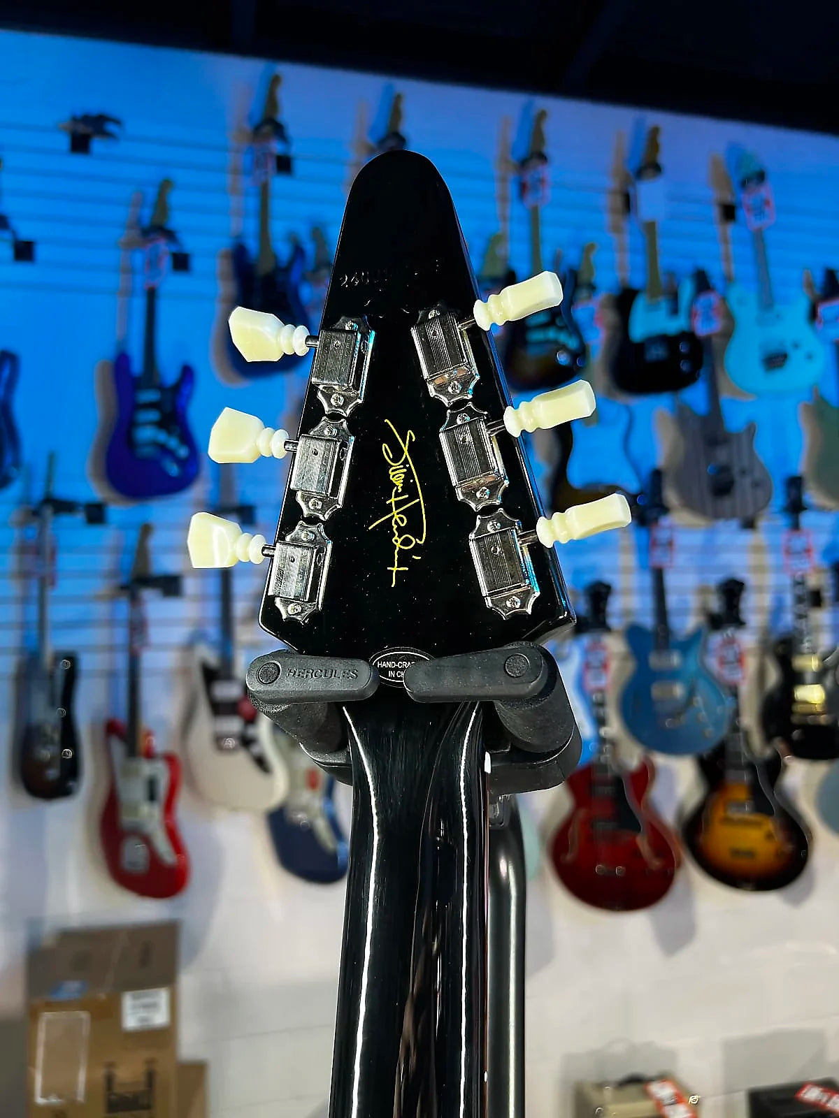 Epiphone Jimi Hendrix "Love Drops" Flying V Electric Guitar - Ebony - GET PLEK’D Free! 582