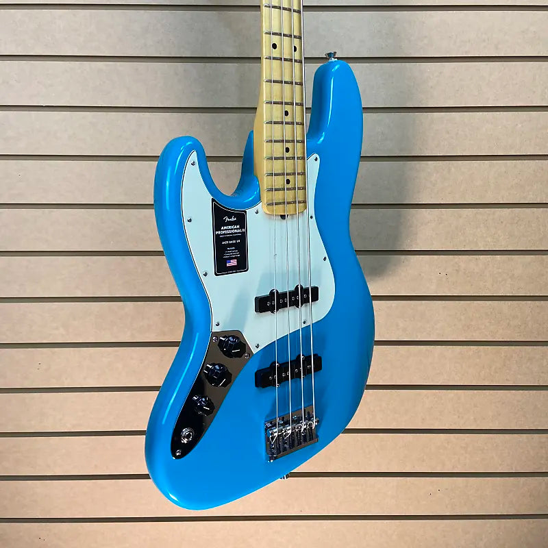 American Professional II Jazz Bass Left-Handed - Miami Blue w/Maple Fretboard #635