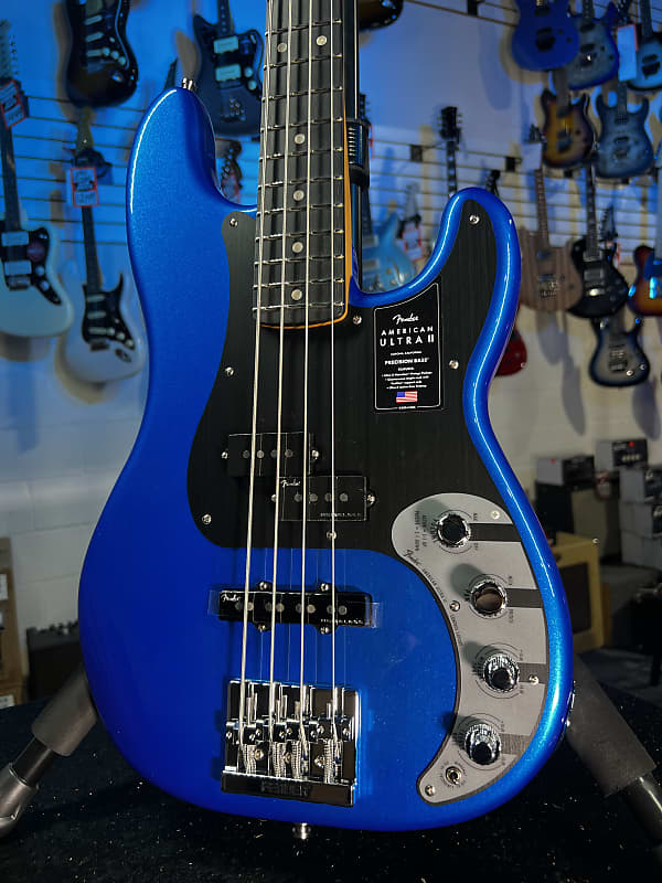 Fender American Ultra II Precision Bass - Noble Blue, Ebony Fingerboar Auth Deal Free Ship! 593 GET PLEK’D!