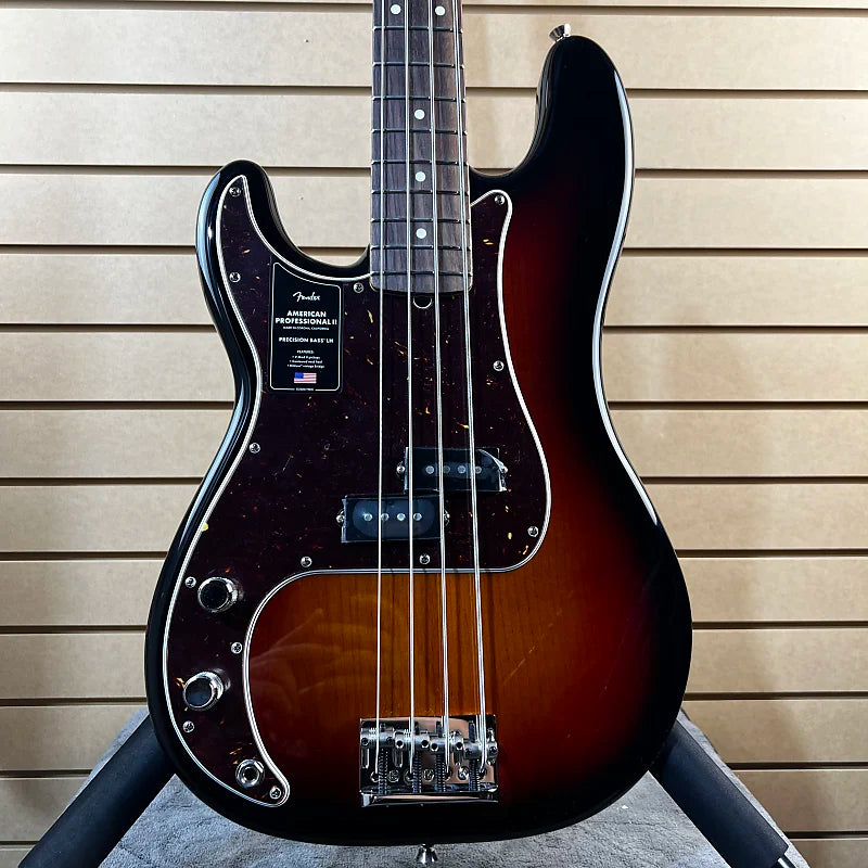 American Pro II Precision Bass Left-Handed - 3 Color Sunburst w/Rosewood Fingerboard #696