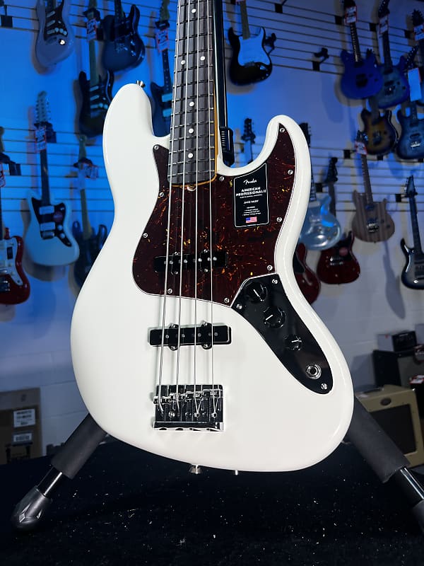 Fender American Professional II Jazz Bass - Olympic White with Rosewood Fingerboard GET PLEK'D! 679