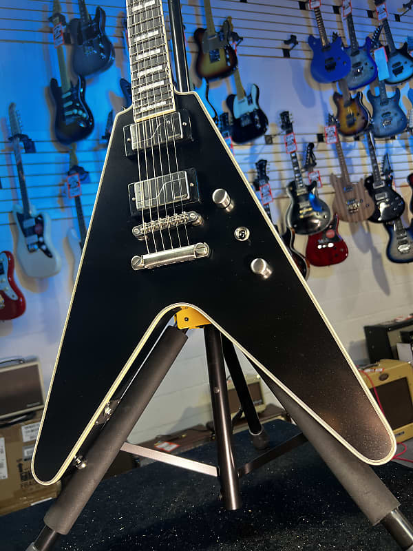 Epiphone Flying V Prophecy Electric Guitar - Aged Jet Black Metallic Auth Deal! 418 GET PLEK’D!