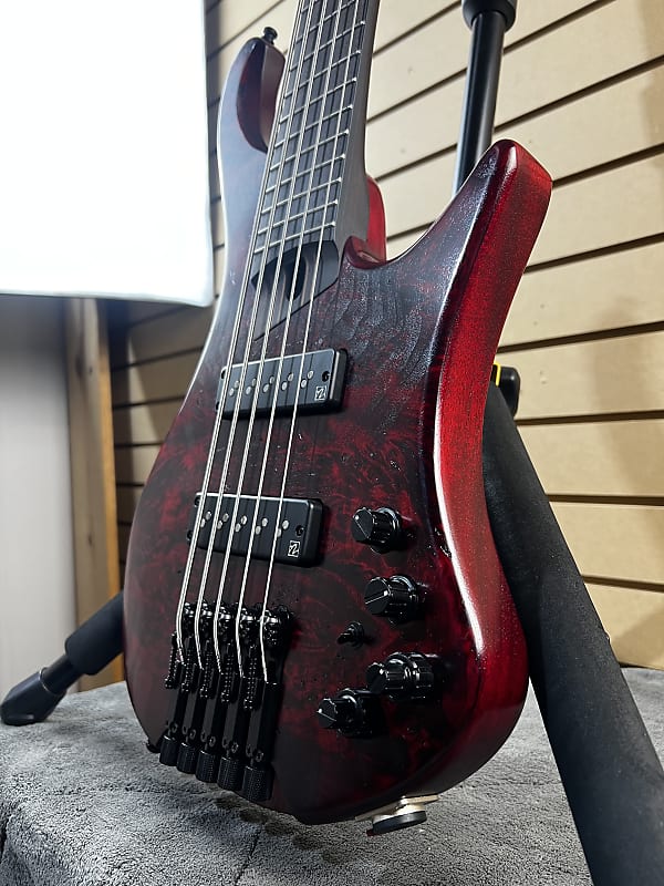 EHB Ergonomic Headless 5-string Bass Guitar - Stained Wine Red Low Gloss #914