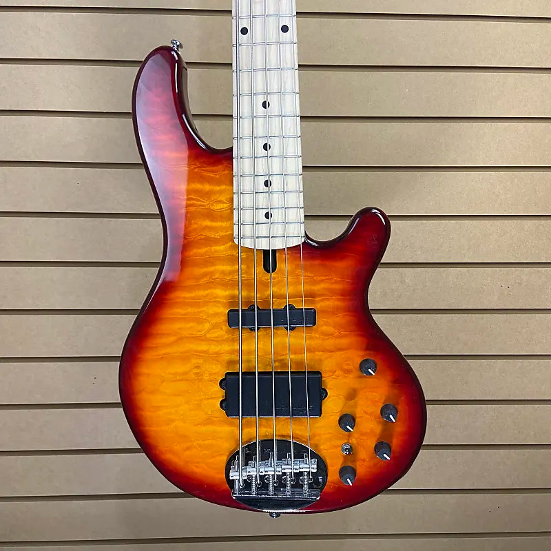 Skyline 55-02 Deluxe Bass Guitar - Honey Burst with Maple Fingerboard #937