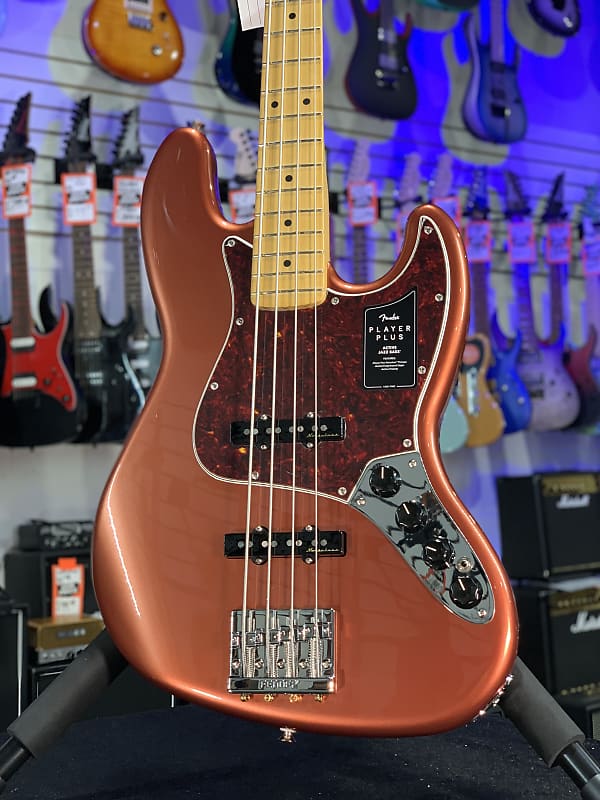 Fender Player Plus Active Jazz Bass - Aged Candy Apple Red with Maple Fingerboard *FREE PLEK WITH PURCHASE*! 672