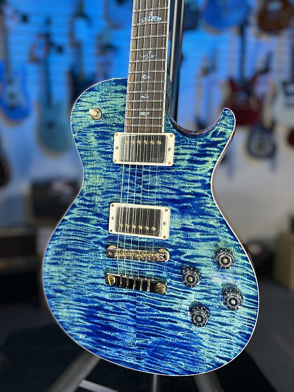 PRS Wood Library McCarty Singlecut 594, River Blue with Matching Stained Maple Neck, Natural Back, Hybrid Hardware, Paisley Case, Signature Dealer 365