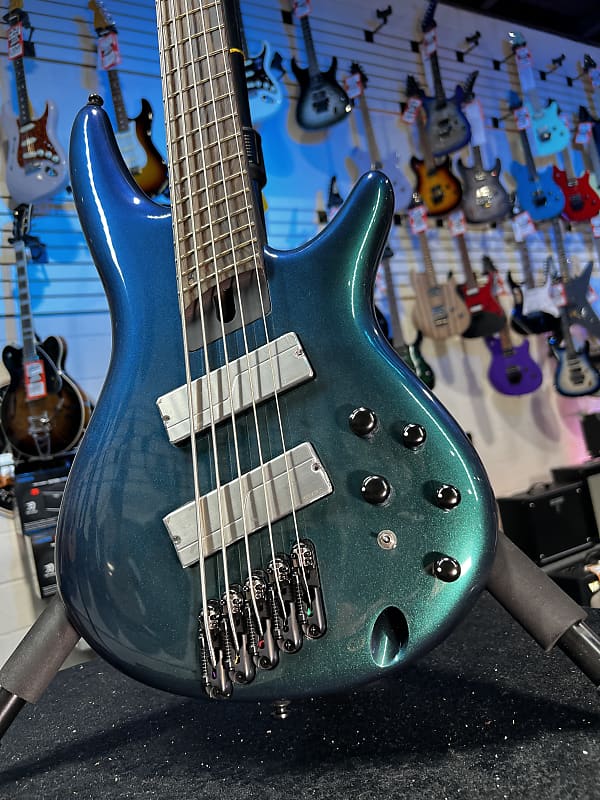 Ibanez Bass Workshop SRMS725 5-string Multi scale Electric Bass Guitar - Blue Chameleon GET PLEK'D! 151