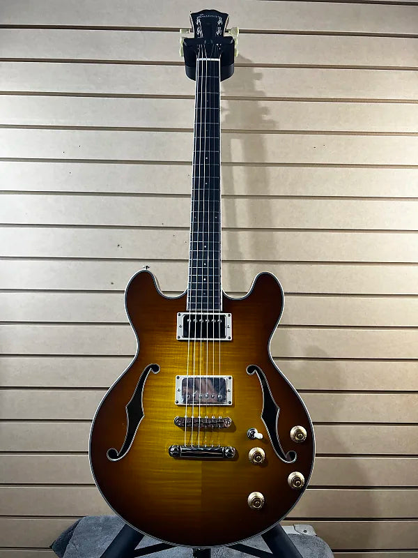 T184MX-GB Thinline Semi-hollowbody Electric Guitar - Goldburst #567