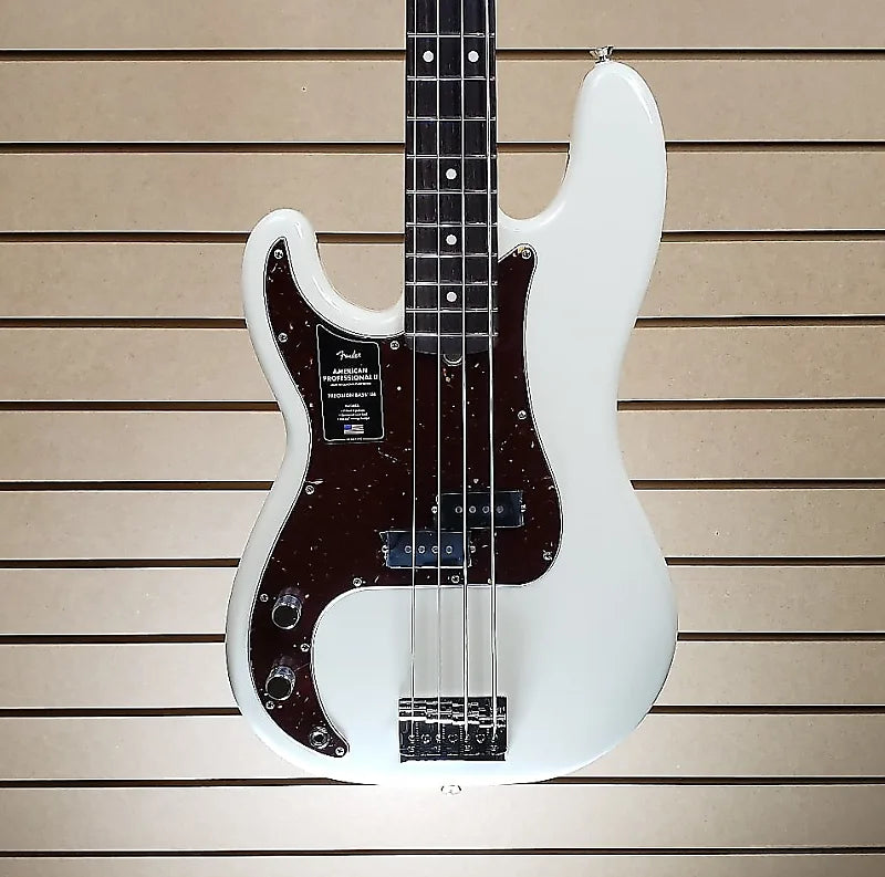 American Professional II Precision Bass Left-Handed - Olympic White w/Rosewood Fretboard #281