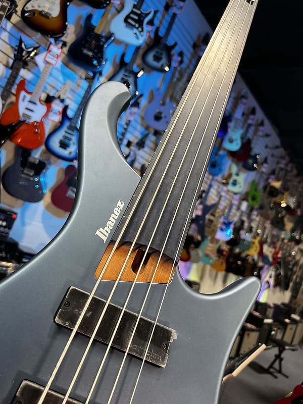 Ibanez Standard EHB1005F Fretless 5-string Bass Guitar - Arctic Ocean Matte 800 GET PLEK'D