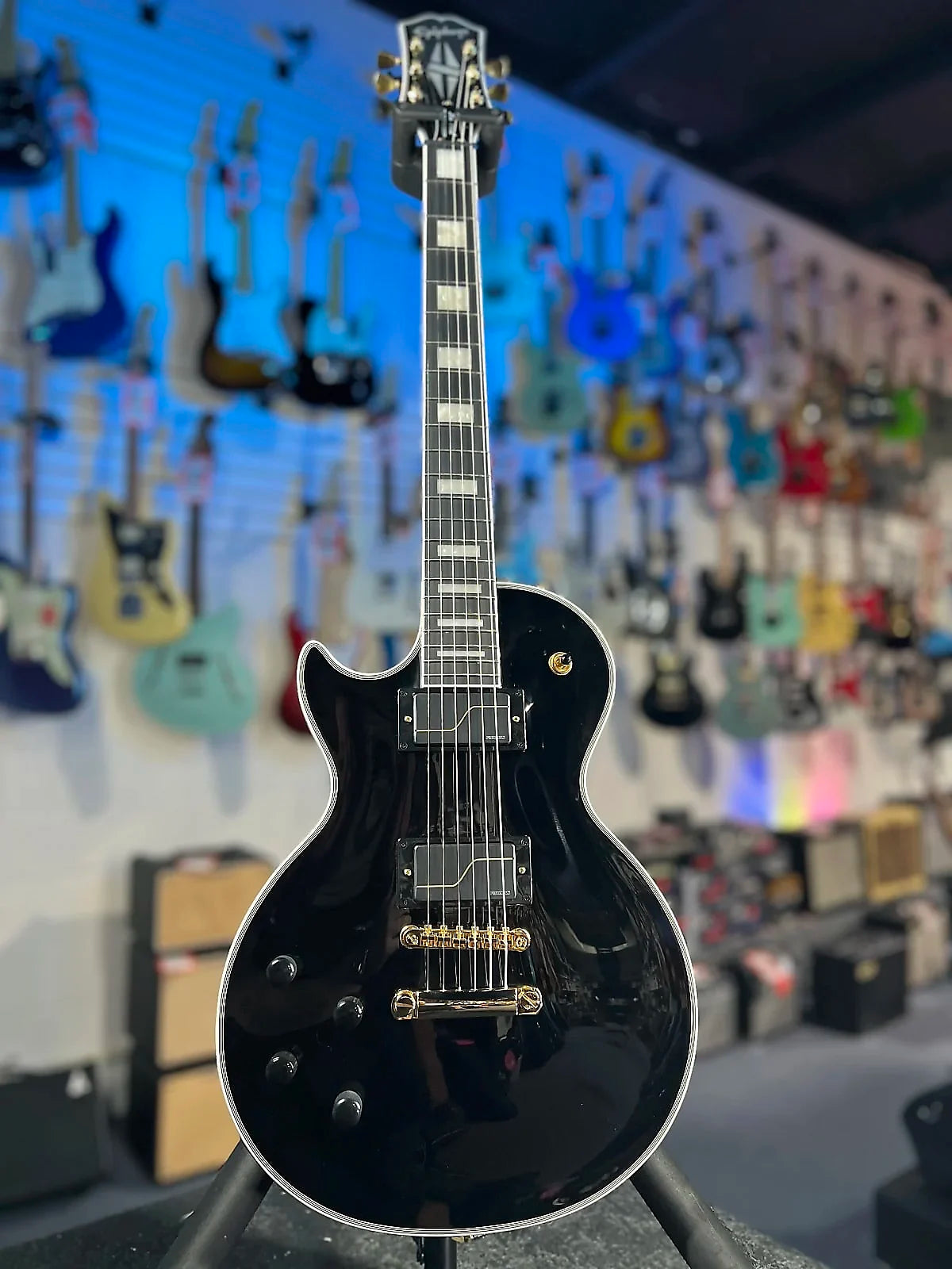 Epiphone Matt Heafy Les Paul Custom Origins - Left-handed Electric Guitar - Ebony, GET PLEK’D Free! 733
