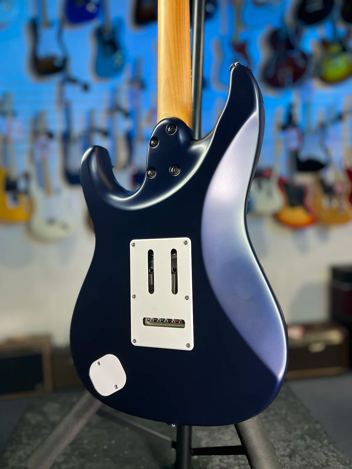 Ibanez Prestige AZ2203N Electric Guitar - Dark Tide Blue Flat with Ibanez Case, Get Plek'd! 047